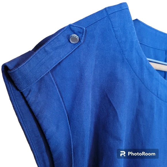 NAUTICA Linen Blend Nautical Dress in Navy and White - Picture 5 of 8